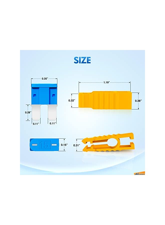 PROMASS promass 105PCS Micro2 Fuse ATR APT Car Blade Fuses Assortment Kit Micro 2 Car Fuses Replacement 5A 7.5A 10A 15A 20A 25A 30A Automotive Fuse with Fuse Puller for Cars Trucks SUVs RVs, 2 Years Warranty  - Image 5