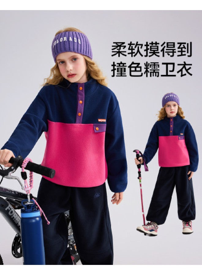 ASK JUNIOR هودي أطفال 25 خريف مقاوم للارتداء من الفليس للأطفال من متوسط إلى كبير هودي فليس قطبي للأولاد والبنات - Image 1