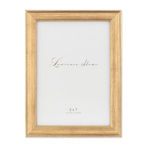 Lawrence Frames Classic Bead Picture Frame, 5x7, Gold - Image 1