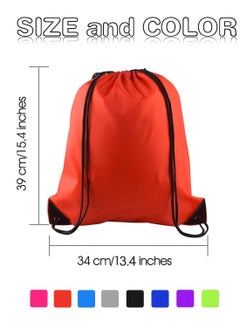 SYOSI Drawstring Backpack, 8 Pcs Waterproof Drawstring Gym Bag String Swimming Bag for Adults and Kids, Folding Beach School Sport Toiletry Trainer Bag Travel Organiser Bag for Clothes Shoes  - Image 5