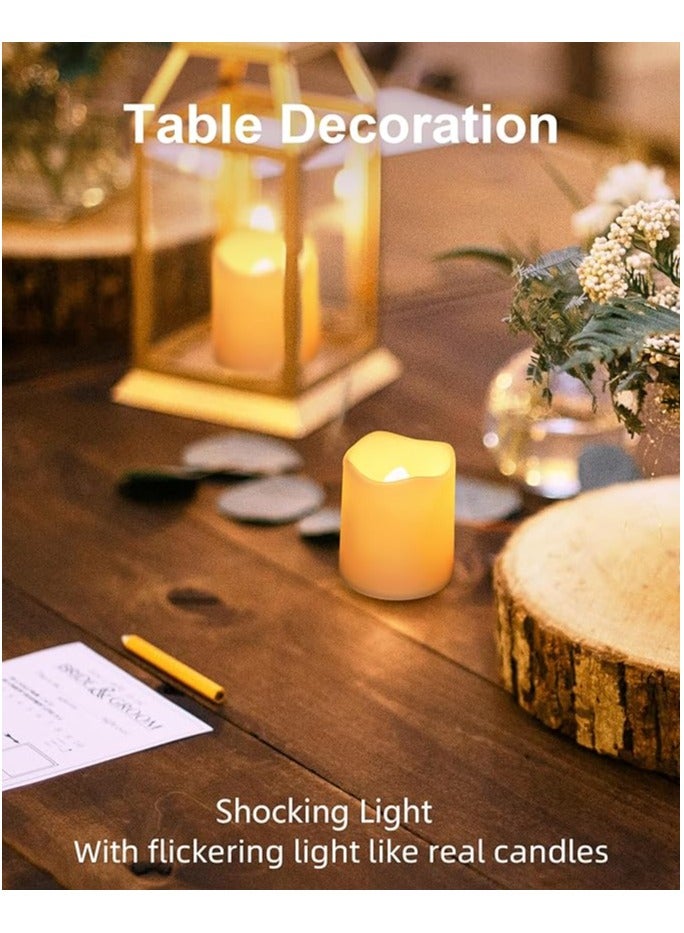 SHYMERY Flameless Votive Candles,Flameless Flickering Electric Fake Candle,24 Pack 200+Hour Battery Operated LED Tea Lights in Warm White for Wedding, Table, Halloween,Christmas Decorations 1.5"X1.7" - Image 5