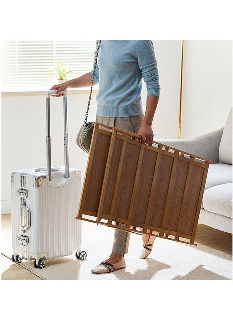 FFD Wooden Shoe Rack 4 Tier Foldable Bamboo Shoes Cabinet Free Standing Flower Stand - Image 4