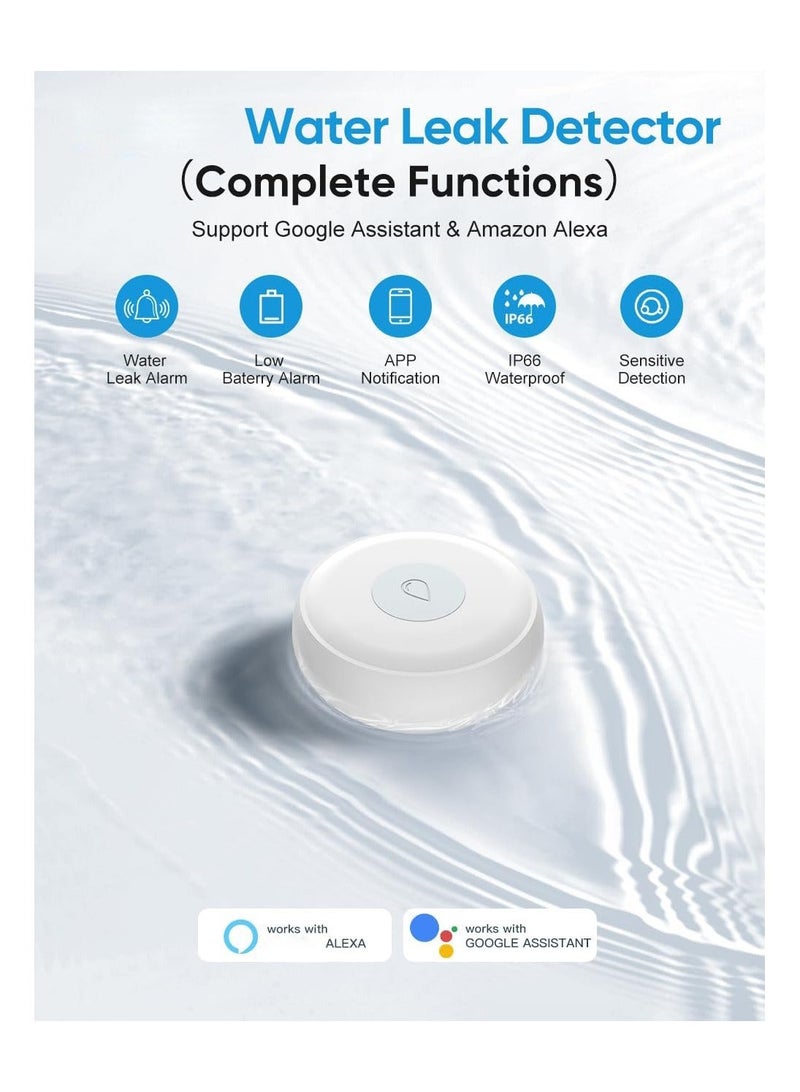 Water Leak Sensor, Water Sensor, Wireless Water Leak Detector with App Notifications, Flood Detection for Smart Home, Water Alarm for Kitchen Bathroom Basement, Requires Zigbee Gateway/Hub  - Image 2