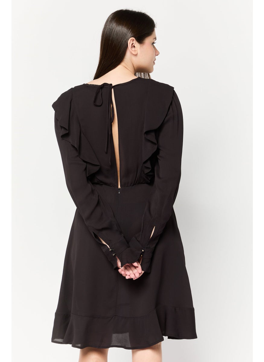 Scotch & Soda Women Plain A-Line Dress, Black  - Image 4