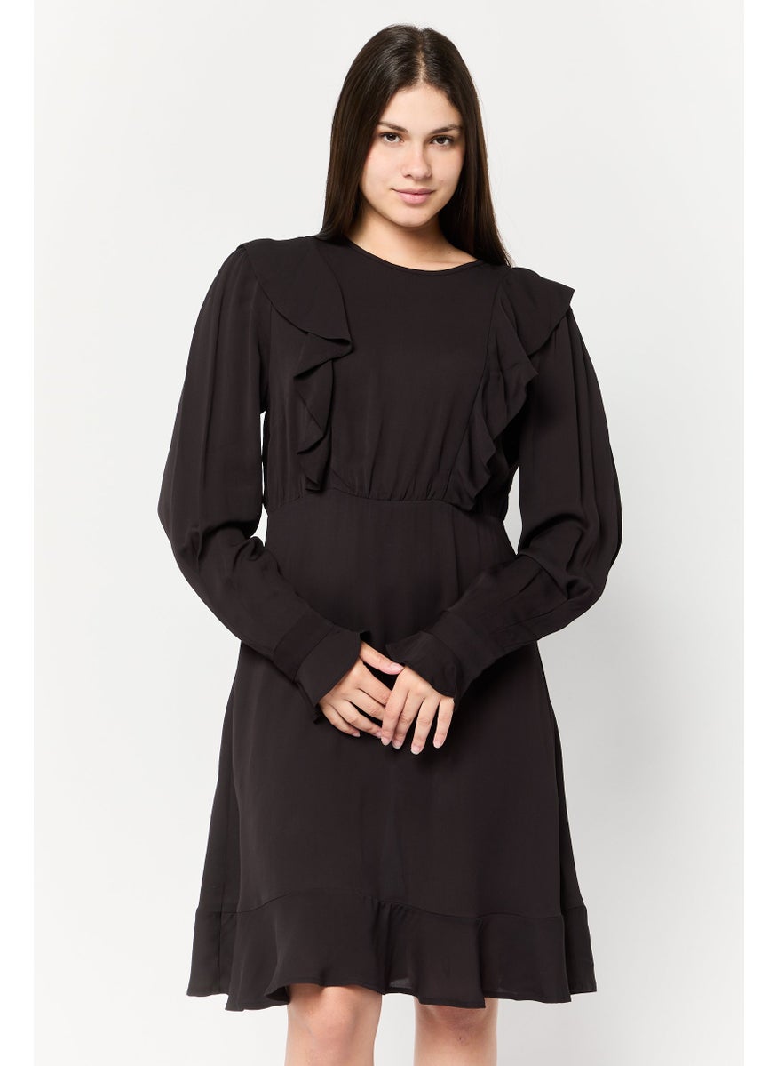 Scotch & Soda Women Plain A-Line Dress, Black  - Image 2