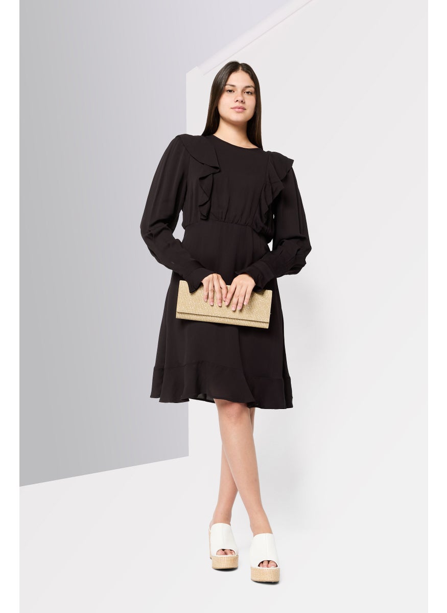 Scotch & Soda Women Plain A-Line Dress, Black  - Image 1