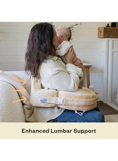 My Brest Friend Super Deluxe Nursing Pillow For Breastfeeding And Bottlefeeding With Lumbar Support  Feeding Pillow With Convenient Pocket And Removable SliPiecesover  Platinum- Gold  - Image 4