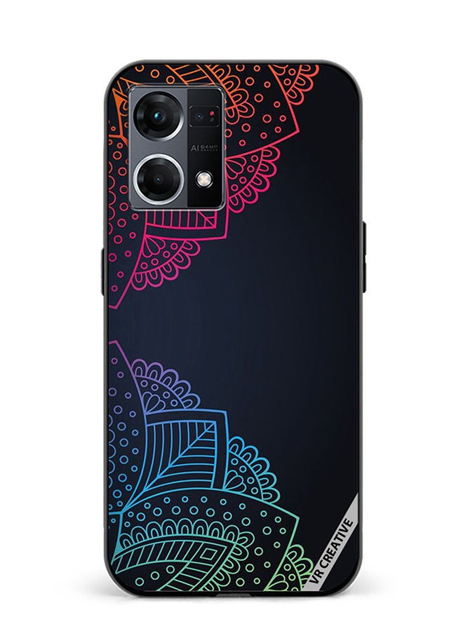 VR CREATIVE Protective Case Cover For Oppo Reno8 4G Mandala Design Multicolour - Image 1