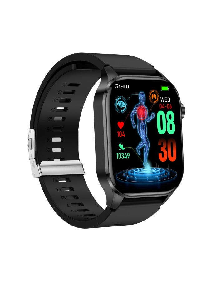 Generic - 2024 Model Et580 Smart Watch Bluetooth Call Ecg Non-invasive Sugar Oxygen Heart Rate Monitor Amoled Digital Computer-Color:Silicone Blue - Image 1