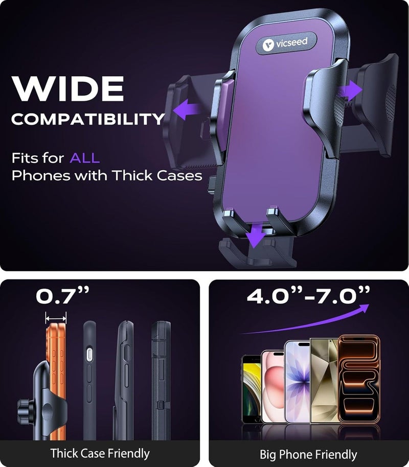 VICSEED True Strongest Suction Rally Racing-Grade Stability Car Phone Holder for iPhone Samsung All Phones, Dark Blue - Image 4