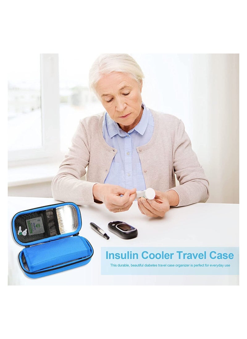 2-Piece Ice Pack Insulin Cooler Travel Carrying Case for Diabetic Medication Organizer Insulated Cooling Bag