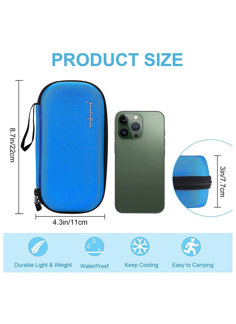2-Piece Ice Pack Insulin Cooler Travel Carrying Case for Diabetic Medication Organizer Insulated Cooling Bag