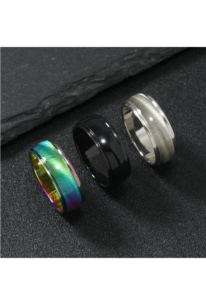 Luxury Men's Stainless Steel Ring – Rust & Scratch Resistant & Durable – Modern & Stylish Design – Available in Silver