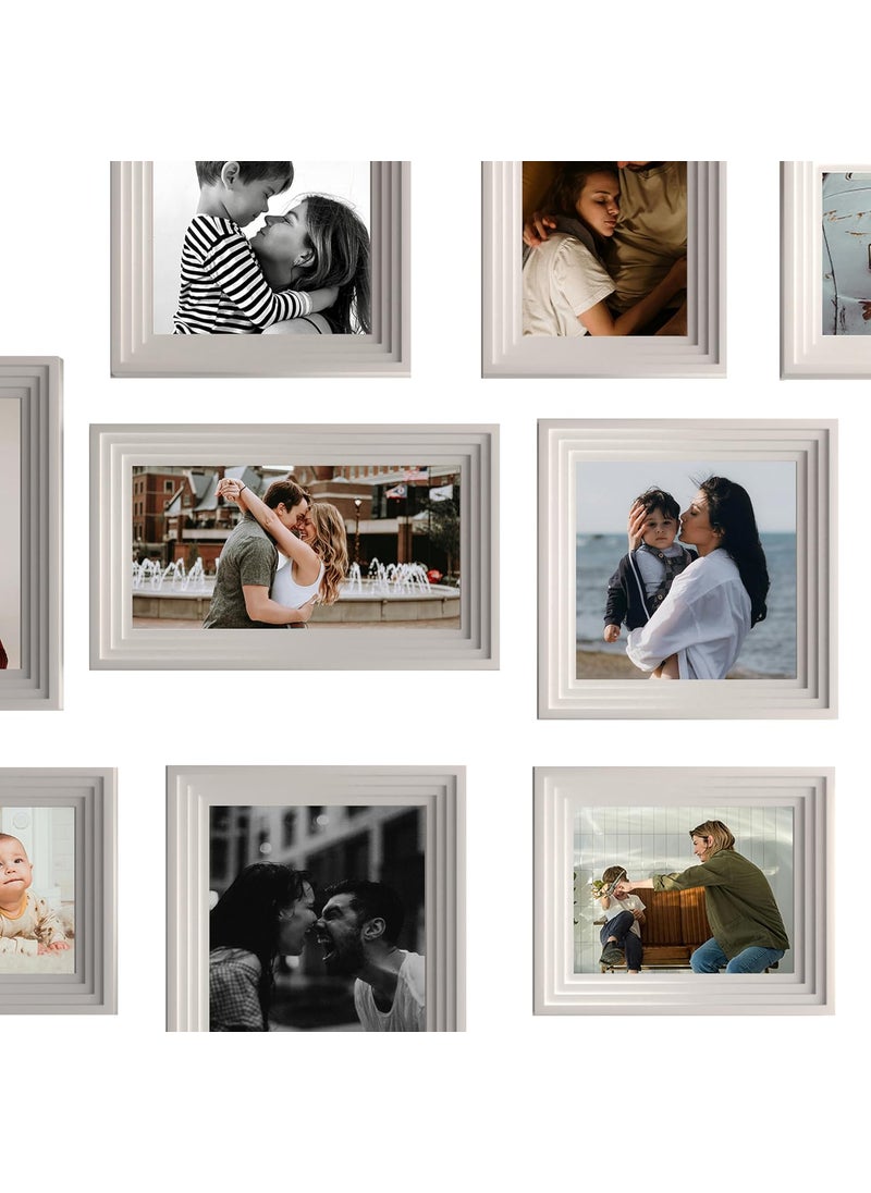 Art Street Art Street Set of 10 Allure Premium 3D Photo Frame for Living Room, Home Decoration & Office Décor, Wooden Collage Wall Picture Frame (White, 6x8, 6x10, 8x8, 8x10 Inches)  - Image 4