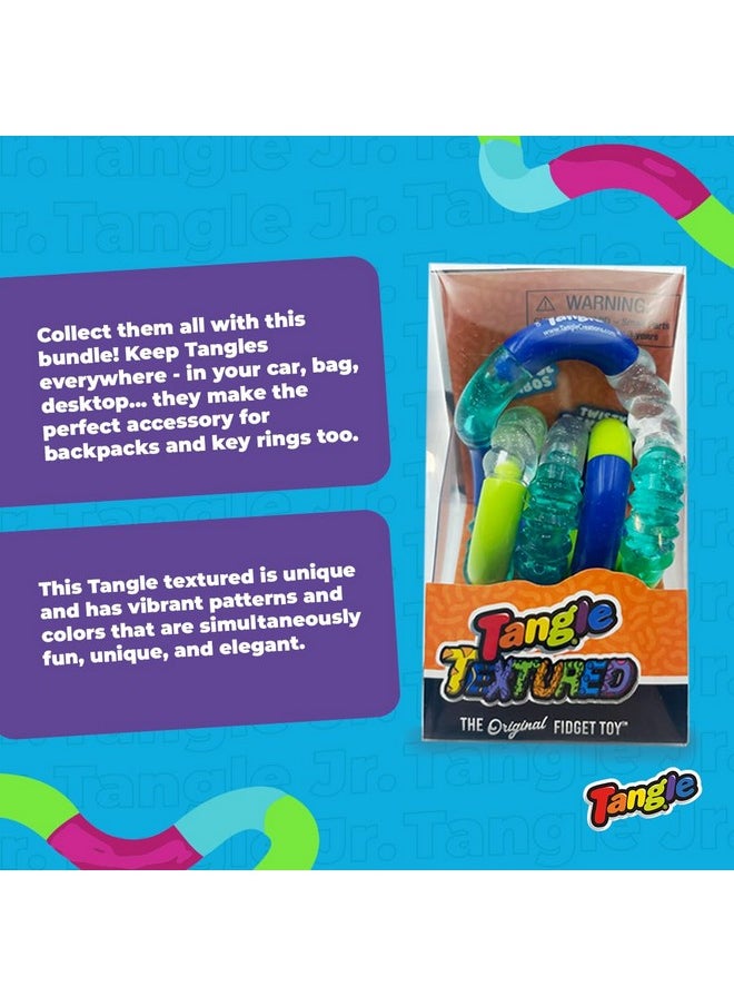 TANGLE - Tangle® Jr. Textured 4Pack Genuine Tangle Toys Fidget Pack Textured Fidget Toy Fidgets Pack For Kids And Adults Fidget Toy For School Gift For Teens And Adults - Image 1