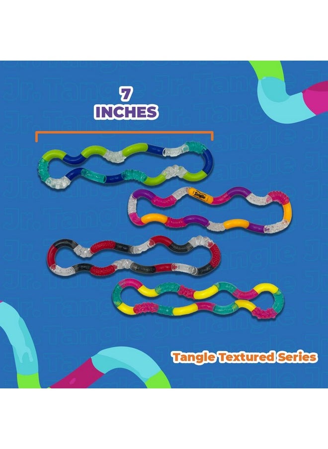 TANGLE - Tangle® Jr. Textured 4Pack Genuine Tangle Toys Fidget Pack Textured Fidget Toy Fidgets Pack For Kids And Adults Fidget Toy For School Gift For Teens And Adults - Image 1