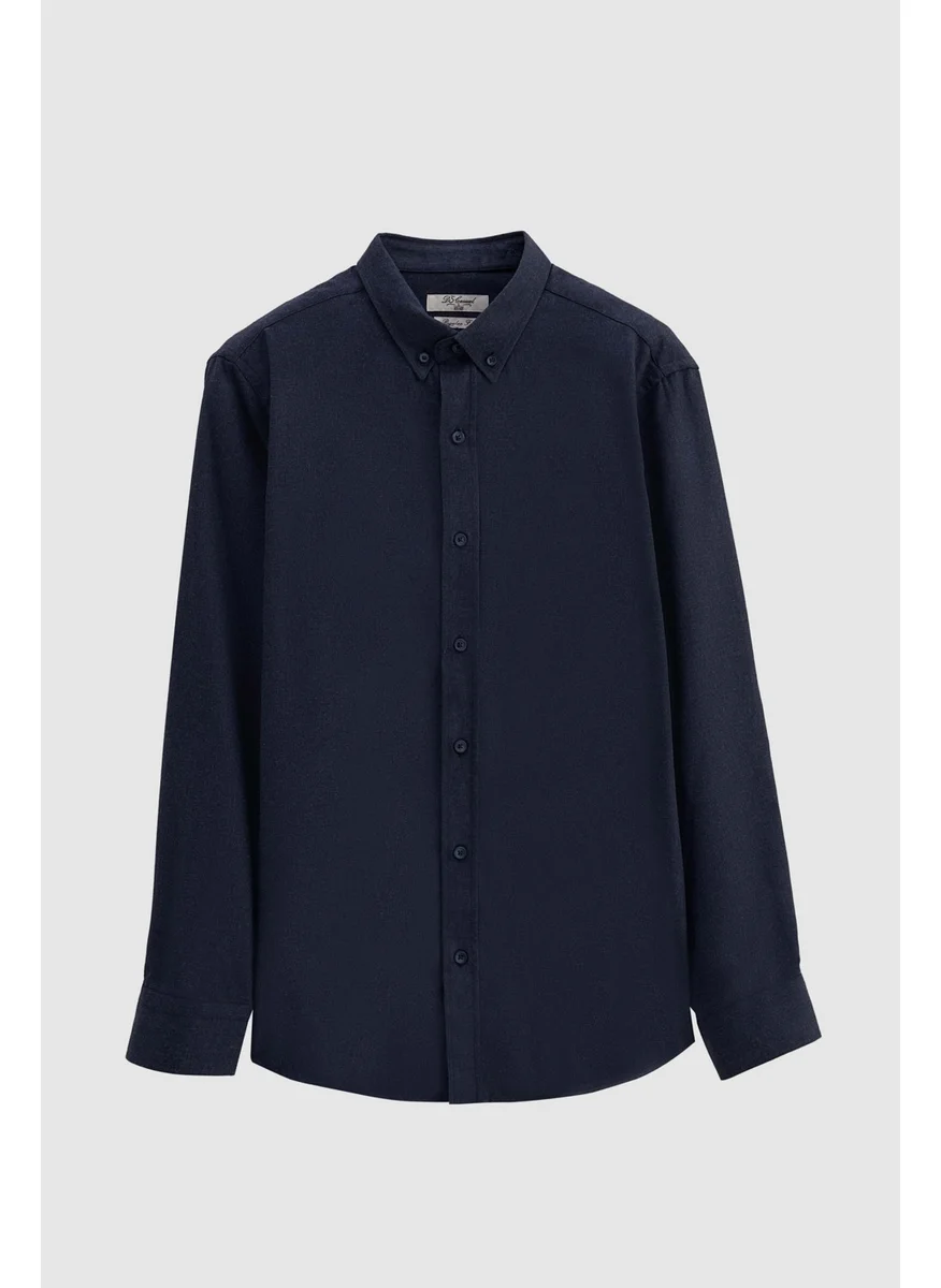 D'S DAMAT Ds Damat Comfort Navy Blue Plain Shirt