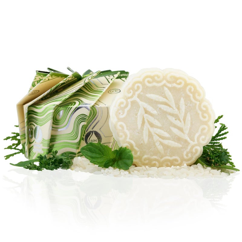 Viori Tea Tree Mint Essential Oil Shampoo Bar Made with Rice Water - Handcrafted All Natural Shampoo Bars - Sulfate Free - Image 1