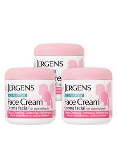 Jergens Jergens All Purpose Face Cream, Deep Cleansing Facial Cream, Makes Skin Smooth and Vibrant, 15 Ounce (Pack of 3)  - Image 1