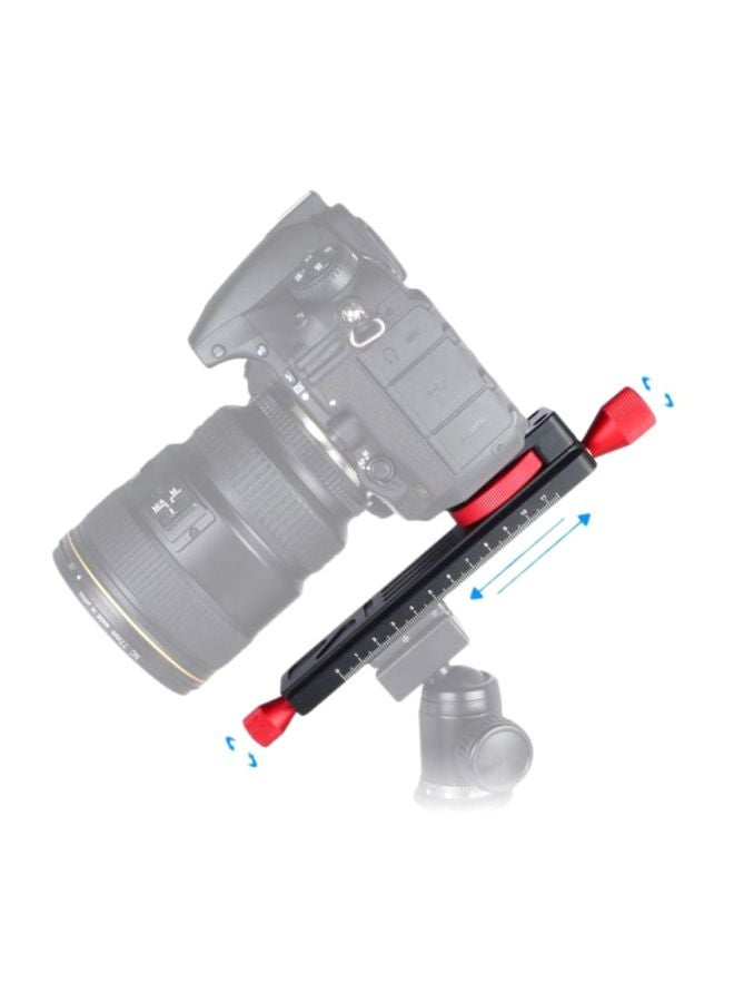NIBEMINENT Aluminium Alloy 2-Way Macro Focusing Tripod Head Black/Red  - Image 2