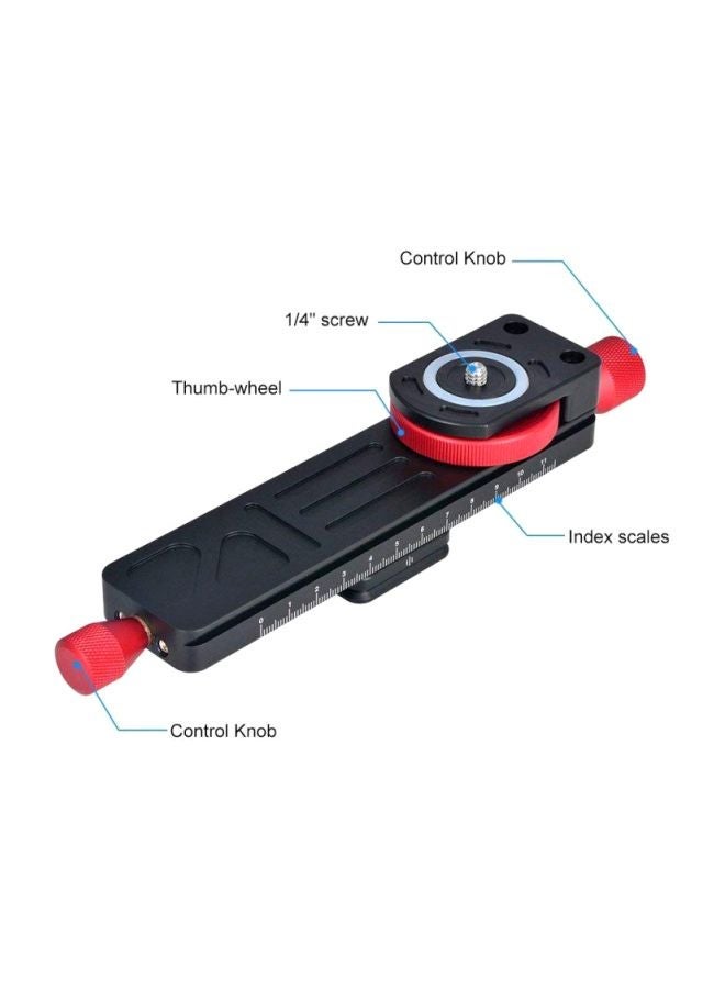 NIBEMINENT Aluminium Alloy 2-Way Macro Focusing Tripod Head Black/Red  - Image 5