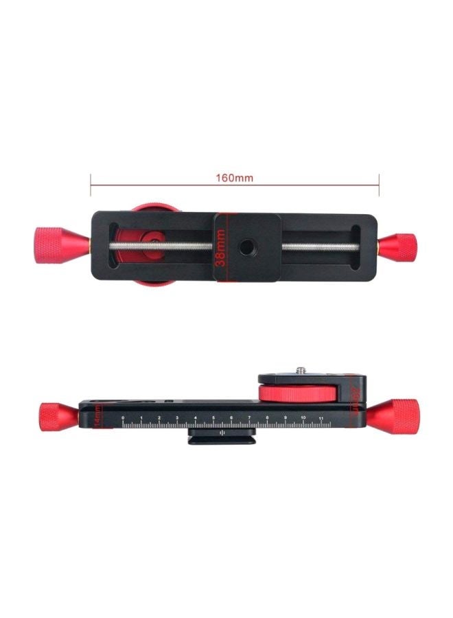 NIBEMINENT Aluminium Alloy 2-Way Macro Focusing Tripod Head Black/Red  - Image 4