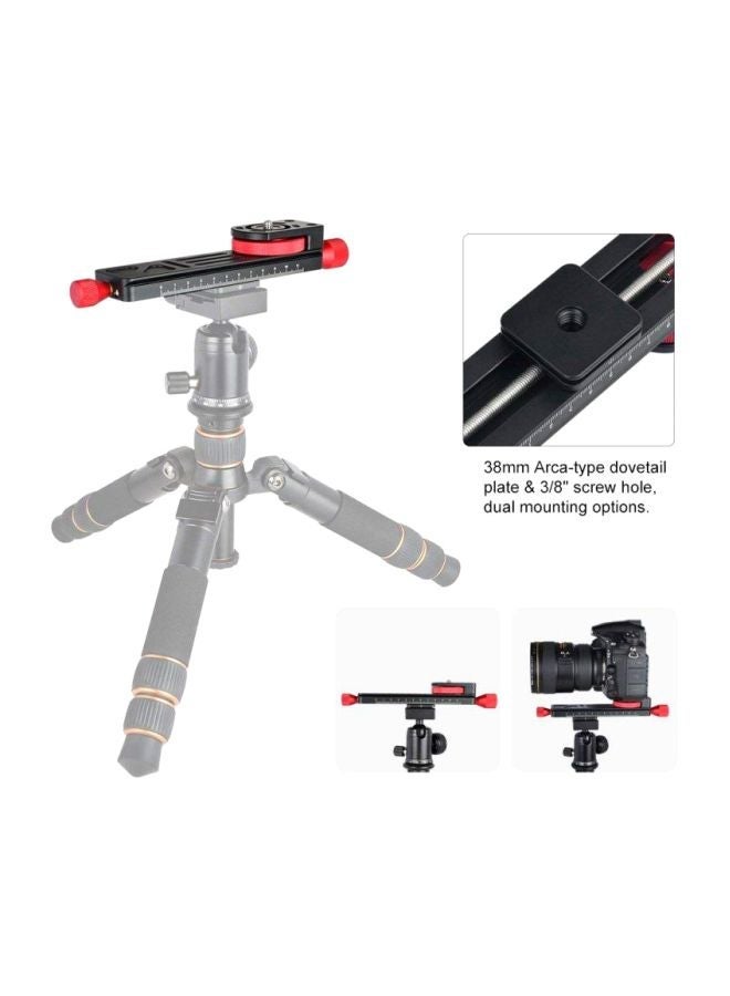 NIBEMINENT Aluminium Alloy 2-Way Macro Focusing Tripod Head Black/Red  - Image 3