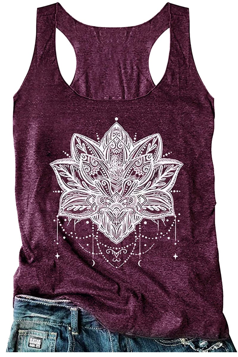 CHUNTIANRAN Tank Tops for Women Summer Racerback Basic Tank Tops Workout Sleeveless T Shirts Casual Yoga Camisole 2025 Vacation Tops(Purple, X-Large) - Image 4