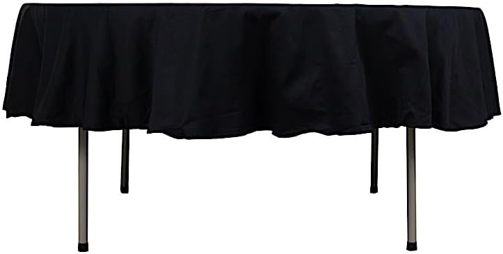BalsaCircle 90Inch Black Premium Round Cotton Tablecloth Table Linens Wedding Party Events Decorations Kitchen Dining - Image 4
