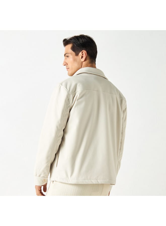 Iconic Iconic Solid Jacket with Long Sleeves and Pockets  - Image 3