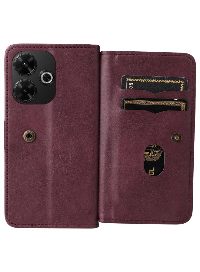 S-TOP Case For Redmi 13 4G Global Multi-Function Wallet 10 Card Slots Leather Phone Case - Image 4