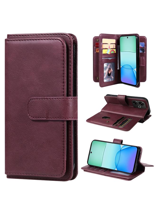 S-TOP Case For Redmi 13 4G Global Multi-Function Wallet 10 Card Slots Leather Phone Case - Image 1