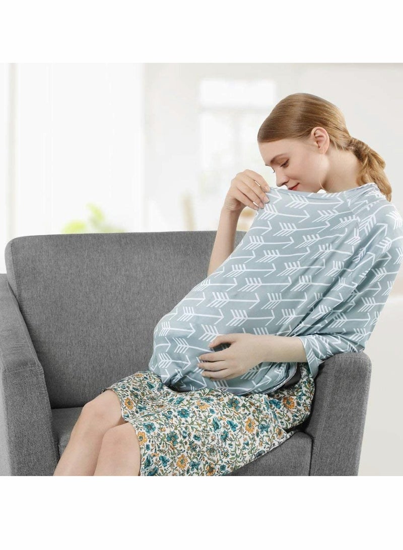 SOLARAE Nursing Cover feeding Scarf Baby Car Seat Covers, Infant Stroller Cover, Stretchy Soft Breathable Multi-Use Cover Ups Carseat Canopy for Girls and Boys - Image 5