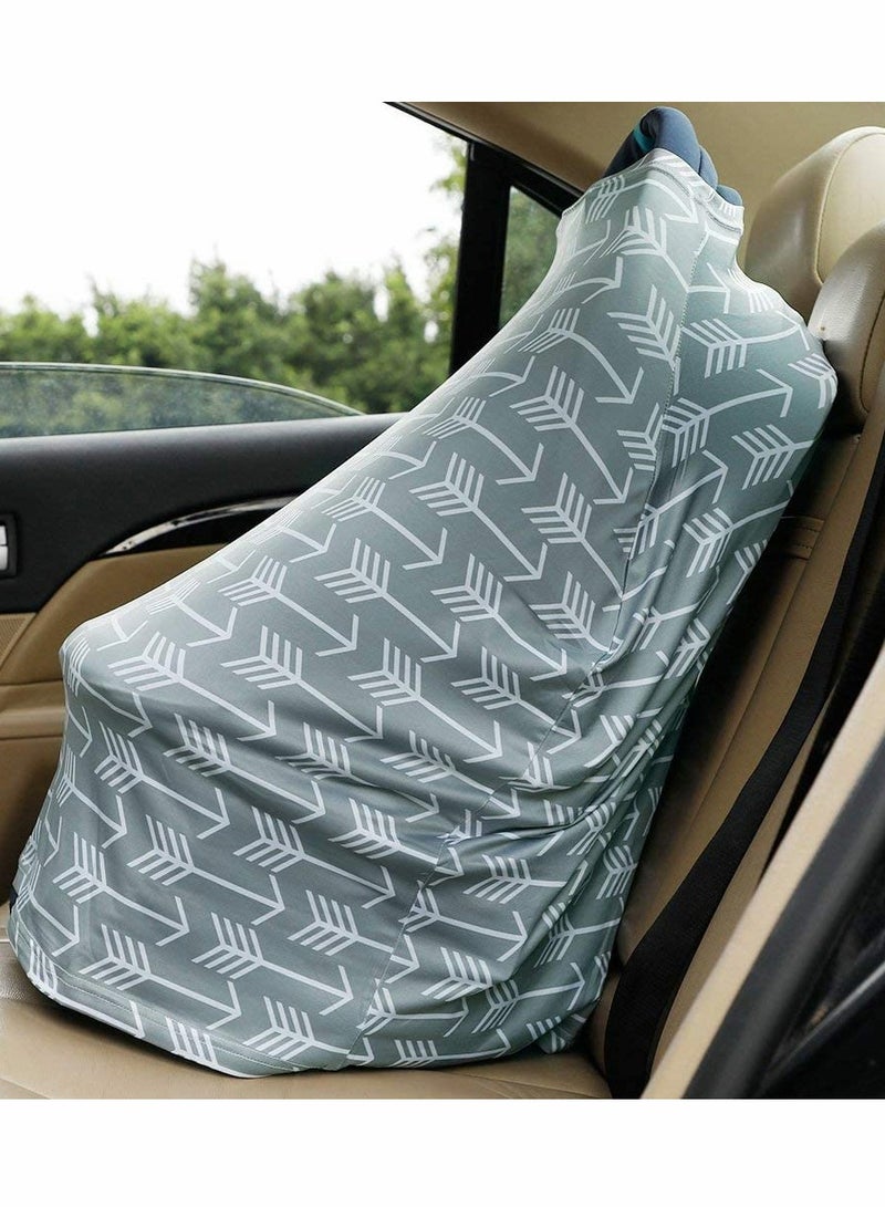 SOLARAE Nursing Cover feeding Scarf Baby Car Seat Covers, Infant Stroller Cover, Stretchy Soft Breathable Multi-Use Cover Ups Carseat Canopy for Girls and Boys - Image 4