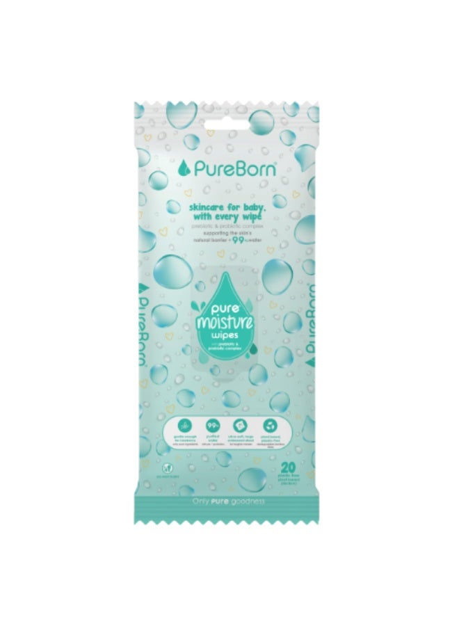 Pure Moisture Wipes Pure & Protect 20's