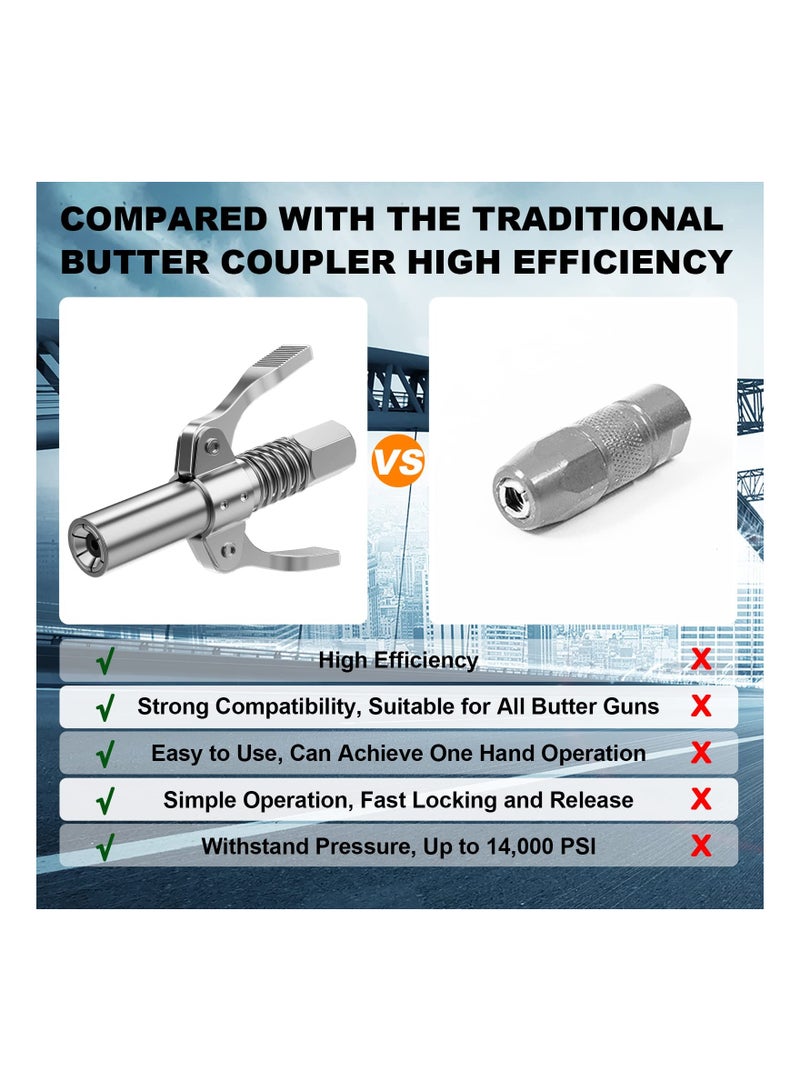 SYOSI Grease Gun Joint Coupler, Grease Nozzle Fittings, Compatible with All Grease Guns, Suitable for Automobiles, Industrial Machinery, and Equipment Farms - Image 2