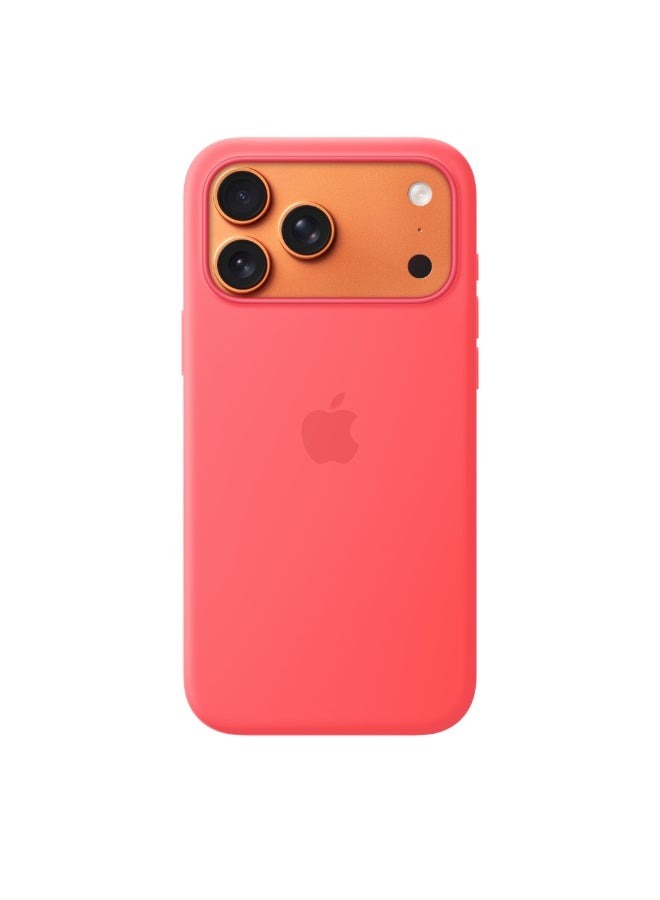 ابل  iPhone 17 Pro Max Silicone Case with MagSafe – Bright Guava - Image 2