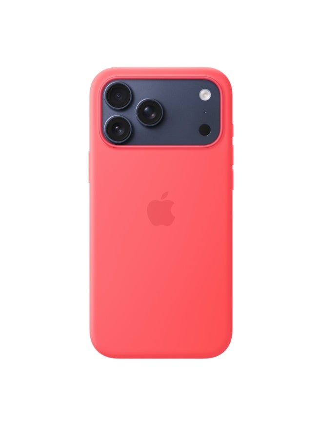 ابل  iPhone 17 Pro Max Silicone Case with MagSafe – Bright Guava - Image 3