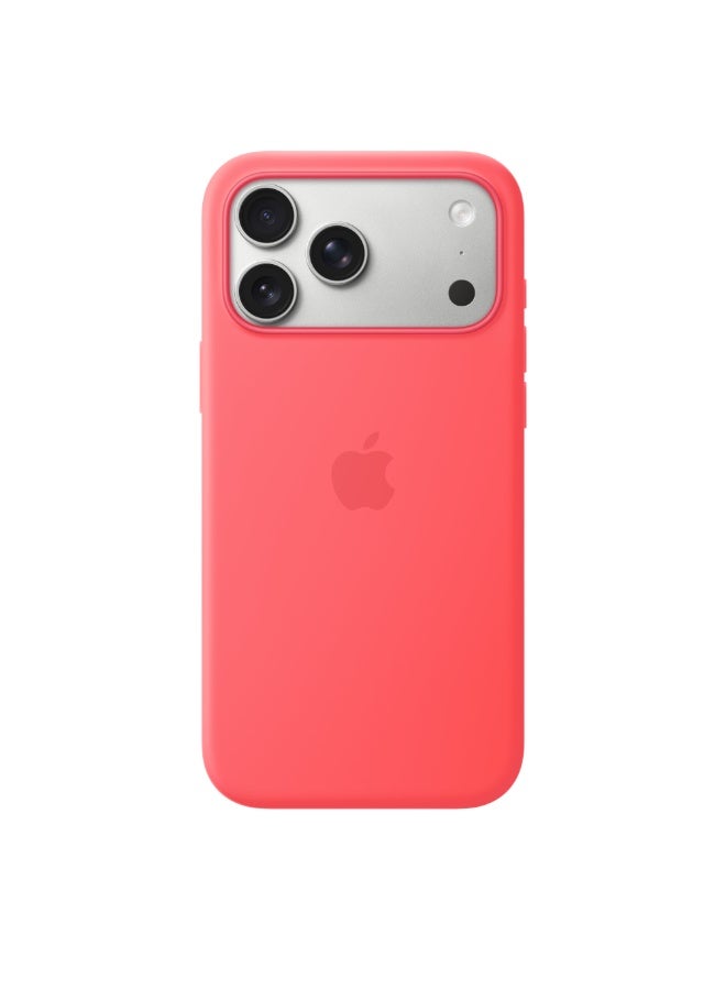 ابل  iPhone 17 Pro Max Silicone Case with MagSafe – Bright Guava - Image 1