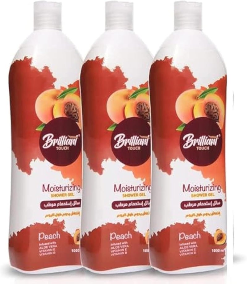 Brilliant Touch Shower Gel 1000ML 3Pcs. Peach Scent
