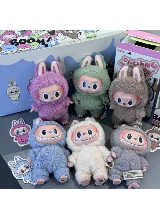 Generic - LABUBU Labubu Generation Of The Motherland Macarons Bubble Series Fun Blind Box Vinyl Face Plush Doll-Color:Blue-Height:15cm - Image 1