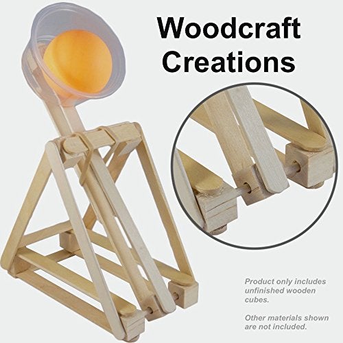 STEM Inventions 1/2" Wood Cubes with Holes - 100 Pack - Unfinished Solid Wood Beads for DIY Craft and Building Projects - Image 3