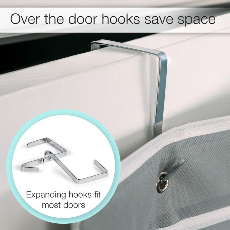 Samsill Over The Door Hanging Bag Holds 20 Skeins, Clear Expandable Compartments with Individual Holes Allow Easy Access to Craft Supplies, Dustproof Crochet and Yarn Bag for Organizing - Image 4