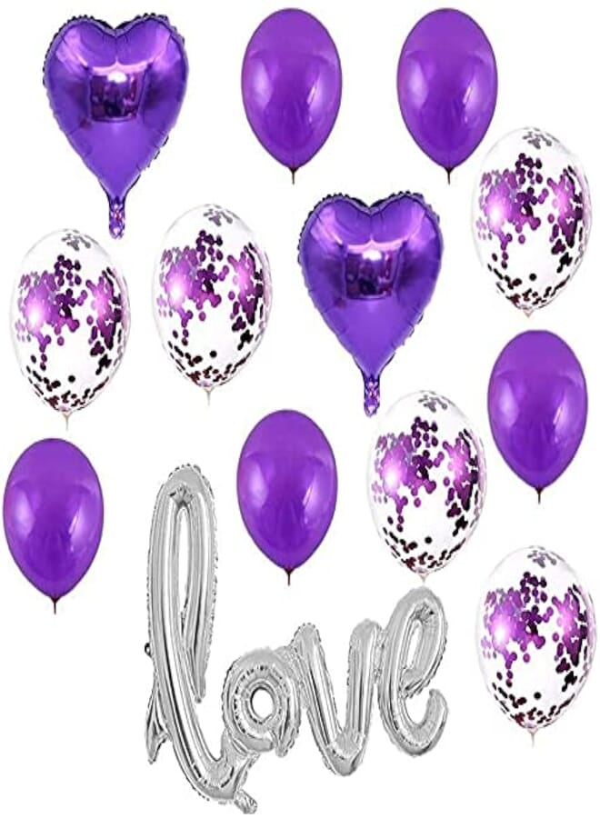Secret Aluminum foil balloons, Valentine's Day romantic decoration LOVE bunting glitter balloon set decoration