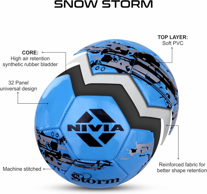 Nivia Snow Storm Machine Stitched Football, Size 5 (Blue) - Image 2