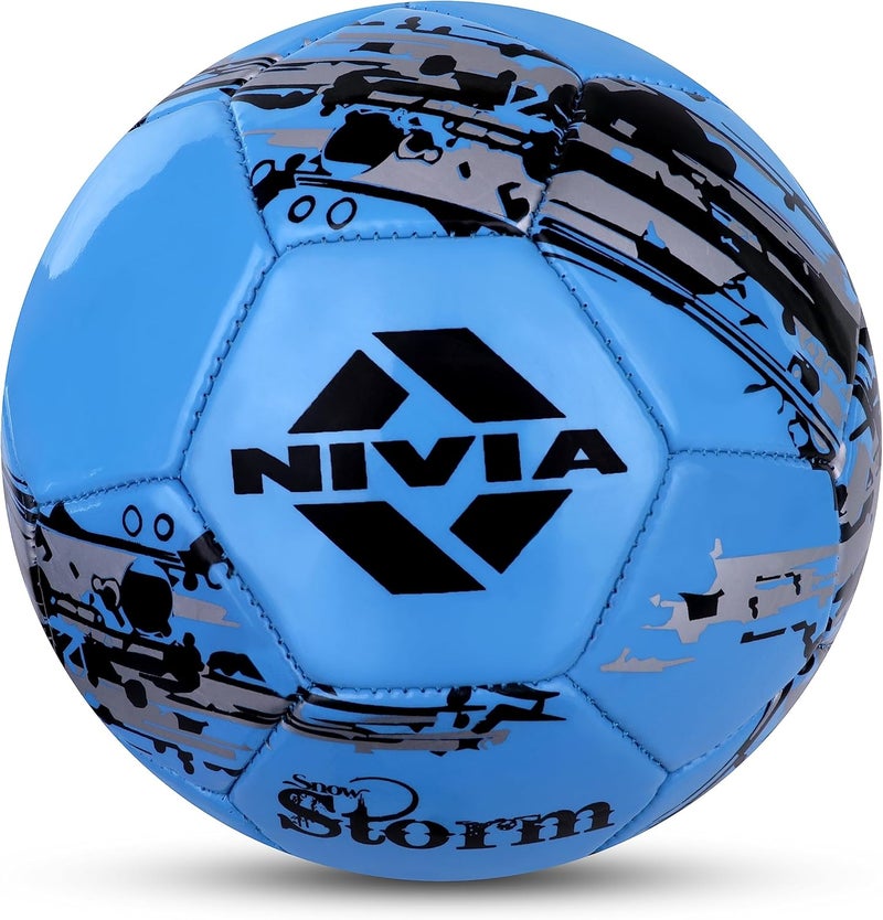 Nivia Snow Storm Machine Stitched Football, Size 5 (Blue) - Image 1
