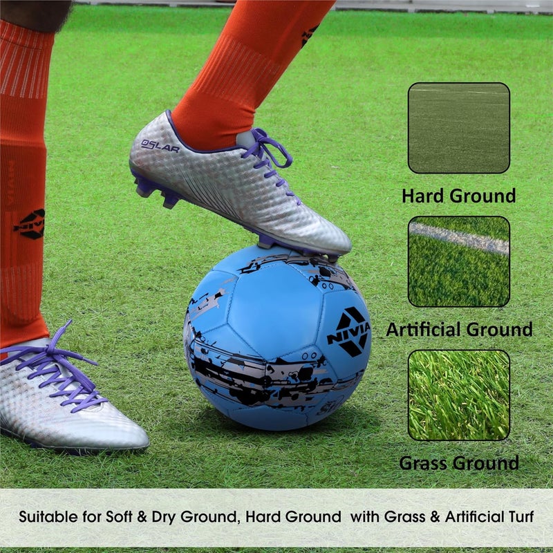 Nivia Snow Storm Machine Stitched Football, Size 5 (Blue) - Image 3