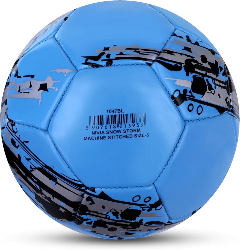 Nivia Snow Storm Machine Stitched Football, Size 5 (Blue) - Image 5