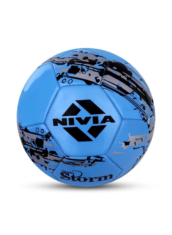 Nivia Snow Storm Machine Stitched Football, Size 5 (Blue) - Image 1