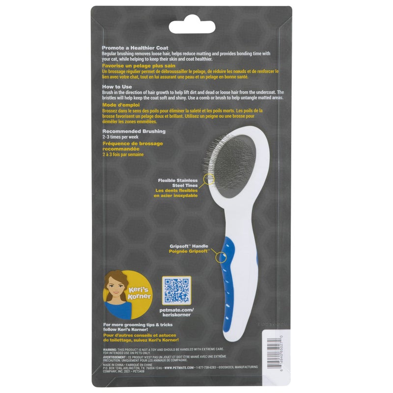 JW Petmate GripSoft Cat Brush, White & Blue, One Size - Image 5